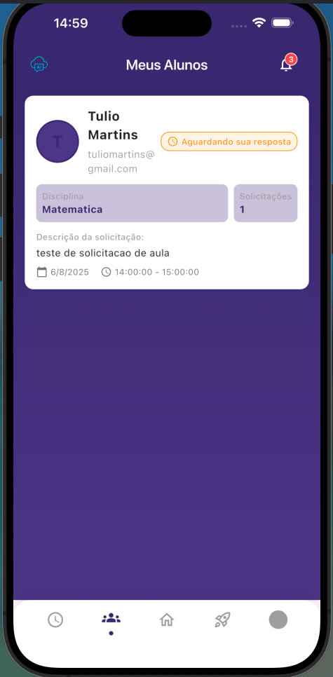 App do Professor - Tela 2